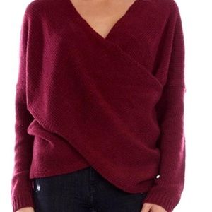 Aeon Los Angeles Maroon Wrap Sweater Size Medium